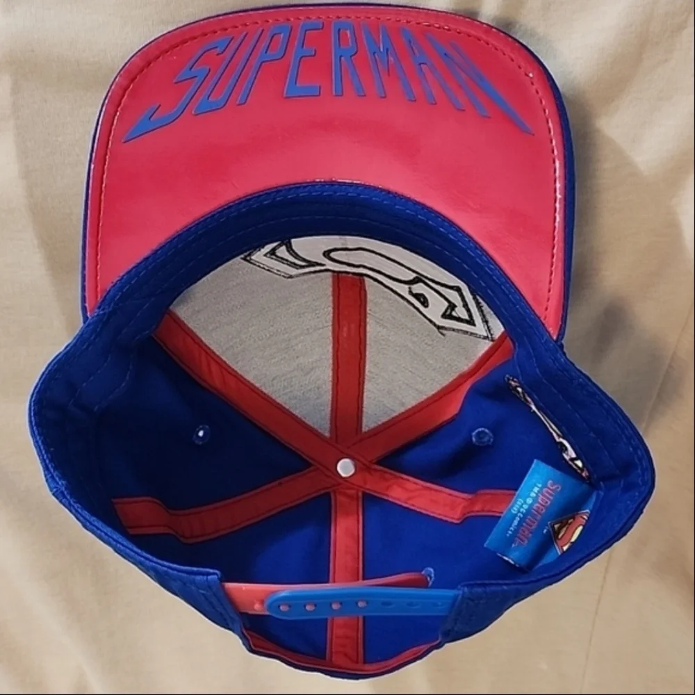 DC Comics Snapback Visor Cap Flatbill Off-Set Logo Original Blue OS